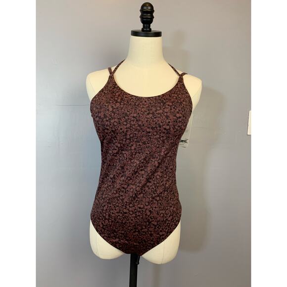 NWT Athleta One Piece Keyhole Swimuit Floral Camo Medium - Picture 1 of 16